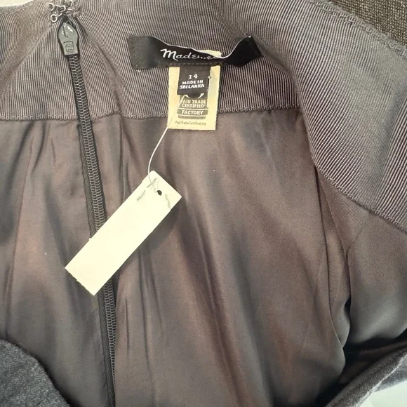NWT Madewell Dark Gray Flannel Pleated Maxi Skirt SZ 14 - Picture 7 of 7